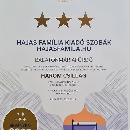 Hajas Familia Kiado Szobak * Balatonmariafurdo